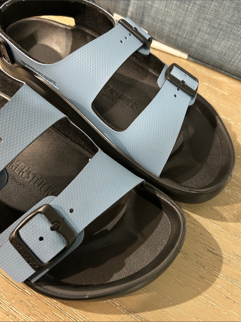 Birkenstock Blue and Black Two-Strap Sandals - Picture 5 of 8